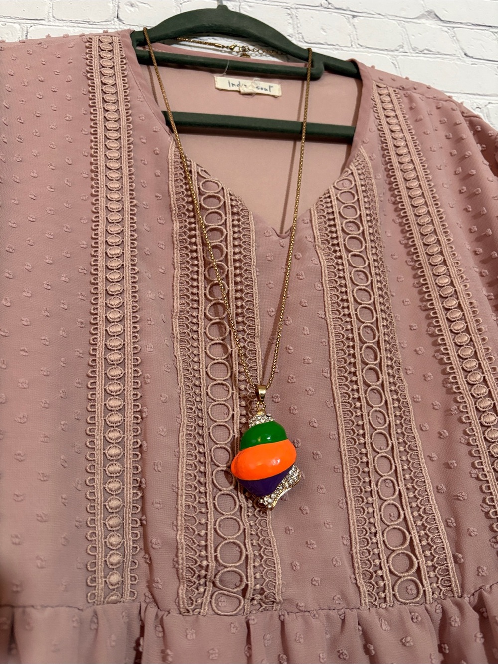 Betsey Johnson Multi Colored Shell Pendant Necklace